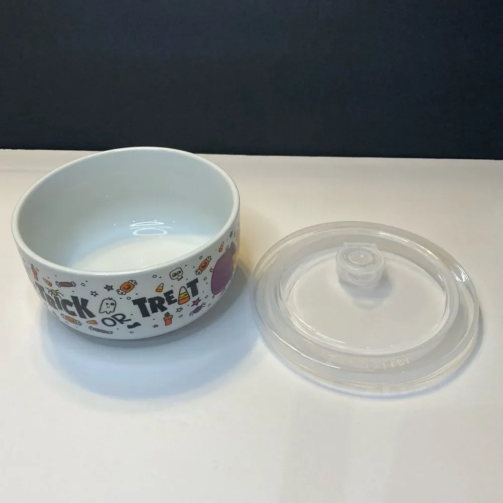 Disney Mickey and Friends Halloween Ceramic Storage Bowl with Vented Lid
